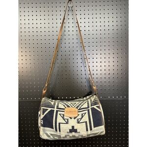 Vintage Pendleton Wool Blend Shoulder Bag USA Native Geometric Print
